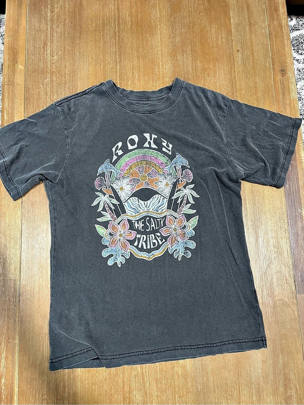 Roxy The Salty Tribe Graphic Tee Gray